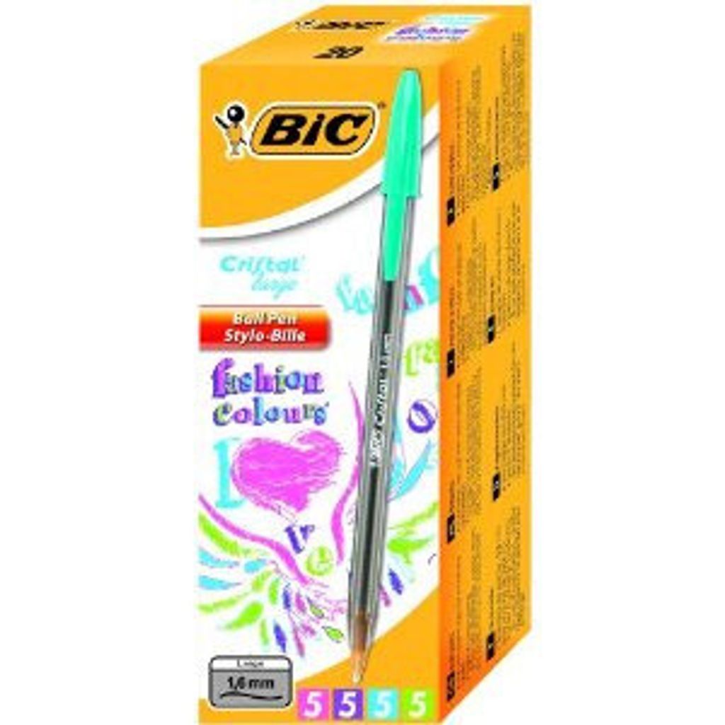 BIC Cristal large Blau, Grün, Pink, Violett Stick-Kugelschreiber 20 Stück(e)
