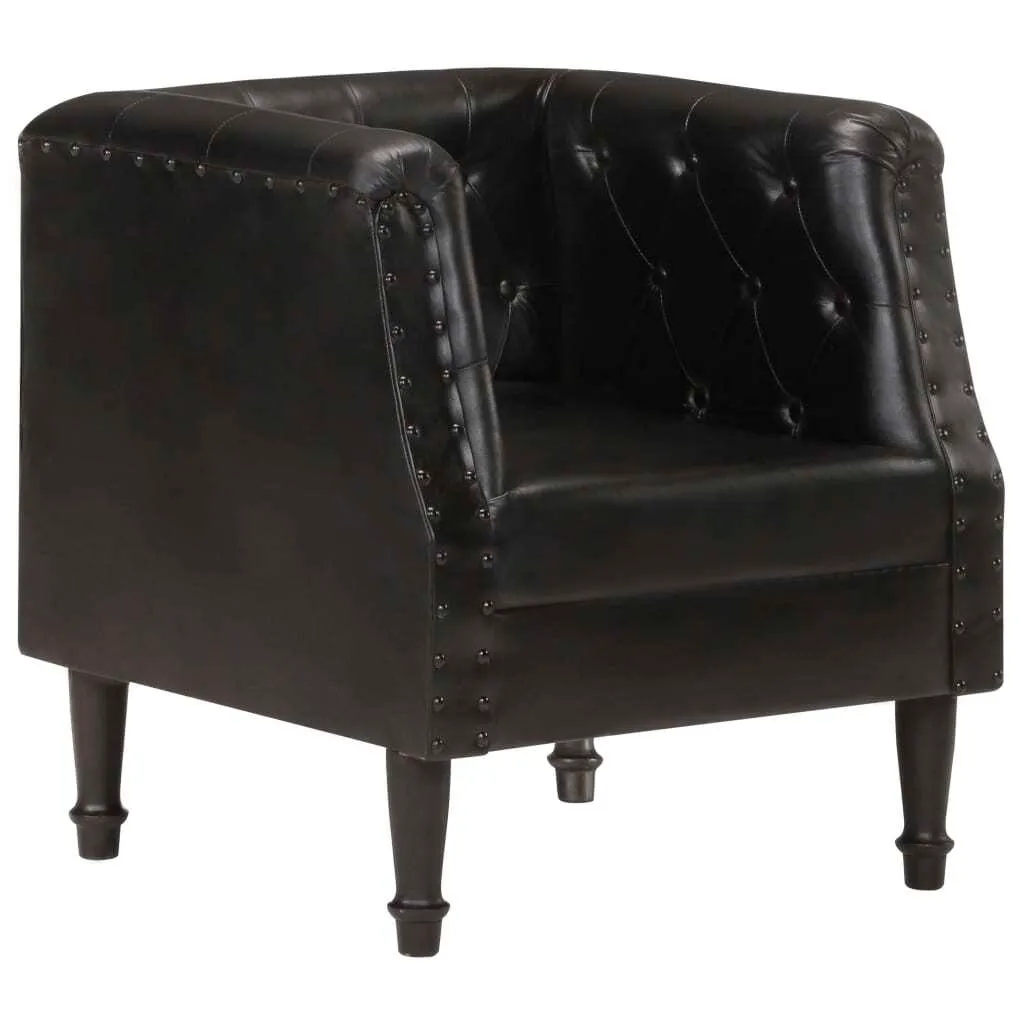 Fauteuil noir en cuir véritable - Siège de bureau de direction XL Noir