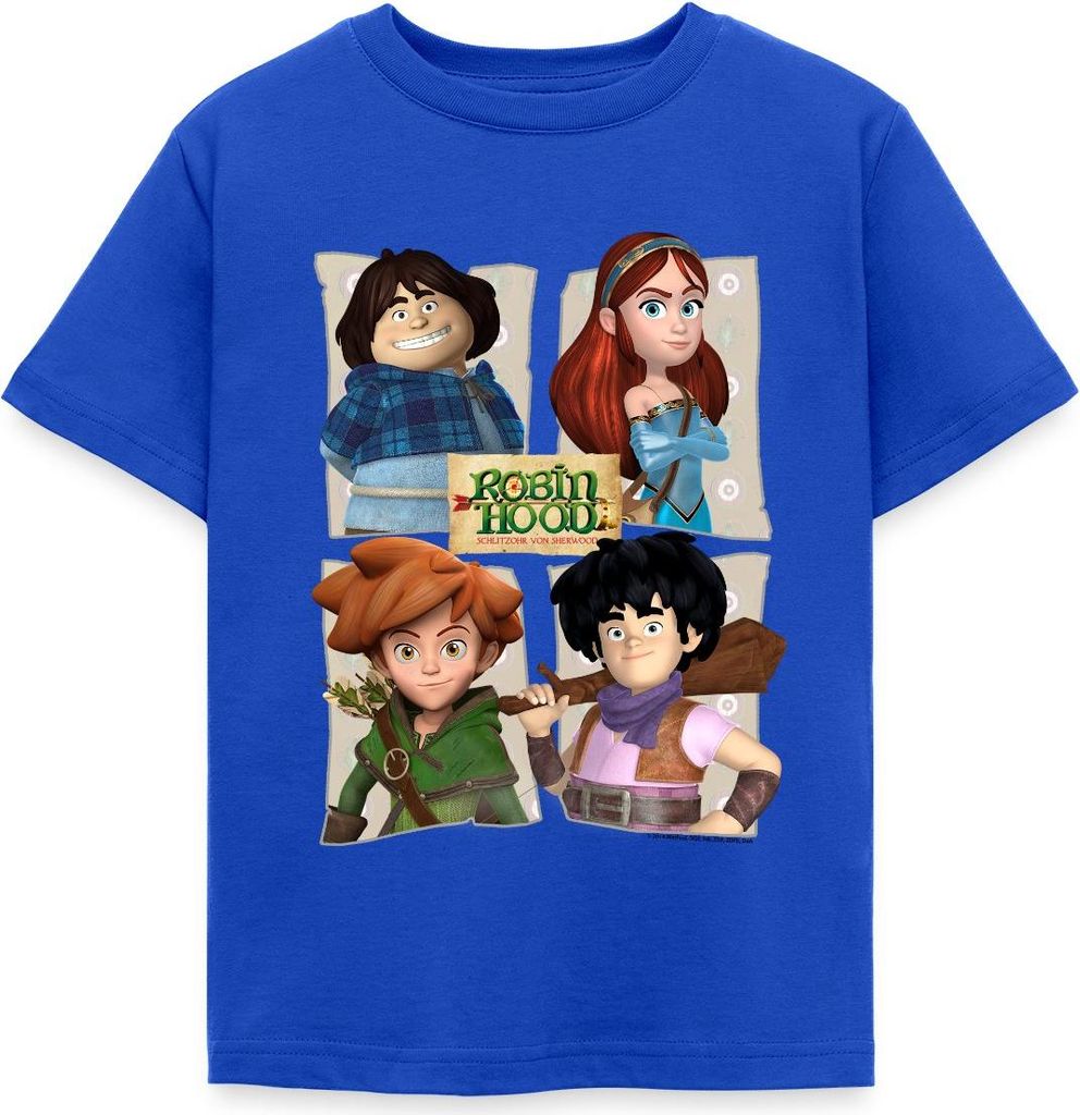 Spreadshirt Robin Hood Tuck Marian Robin Little John Kinder T-Shirt, 98/104 (3-4 Jahre), Royalblau