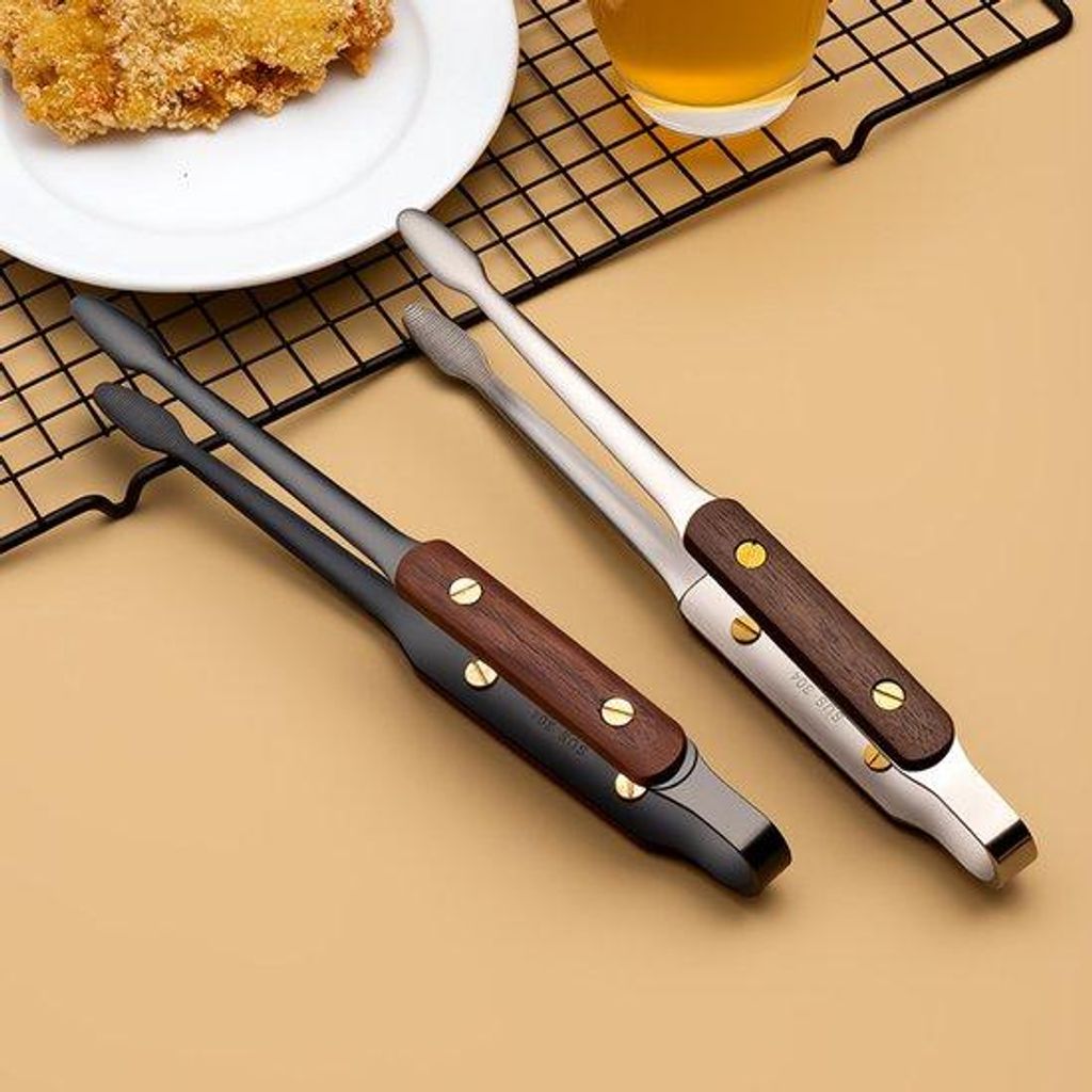 2 Stahlgrillzangen, 25,5 cm Steakhaken, Küche, Kochutensil, Haushaltsbarbecuezubehör