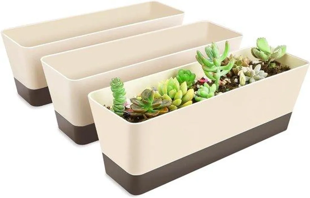 Jardinière rectangulaire moderne en plastique pour rebord de fenêtre