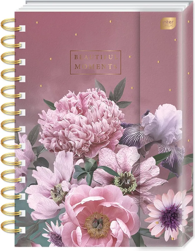 Album Foto Interdruk Metallic Flowers B5 con Calamita - Design Floreale