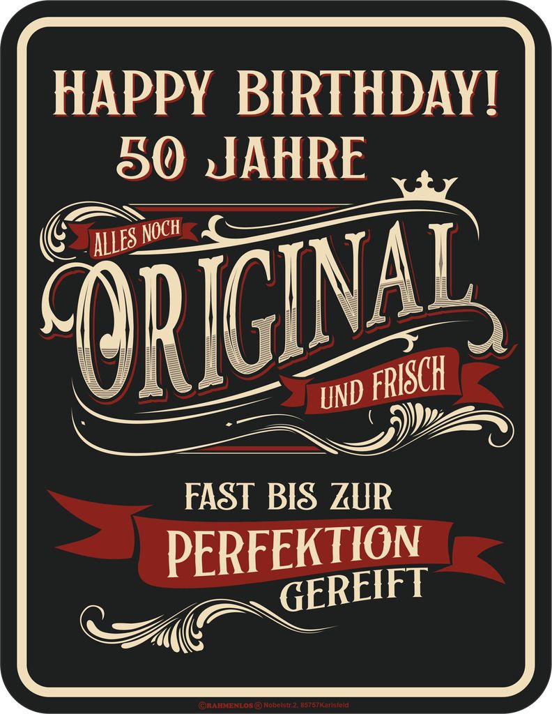 50 Jahre - Fun-Schilder - Perfektion