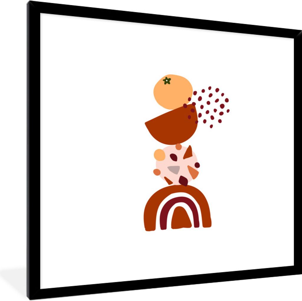 MuchoWow Gerahmtes Poster Winter - Design - Abstrakt 40x40 cm - Poster mit Schwarzem Bilderrahmen Wandposter Rahmen Foto Bilder - Mit Rahmen - Wa...