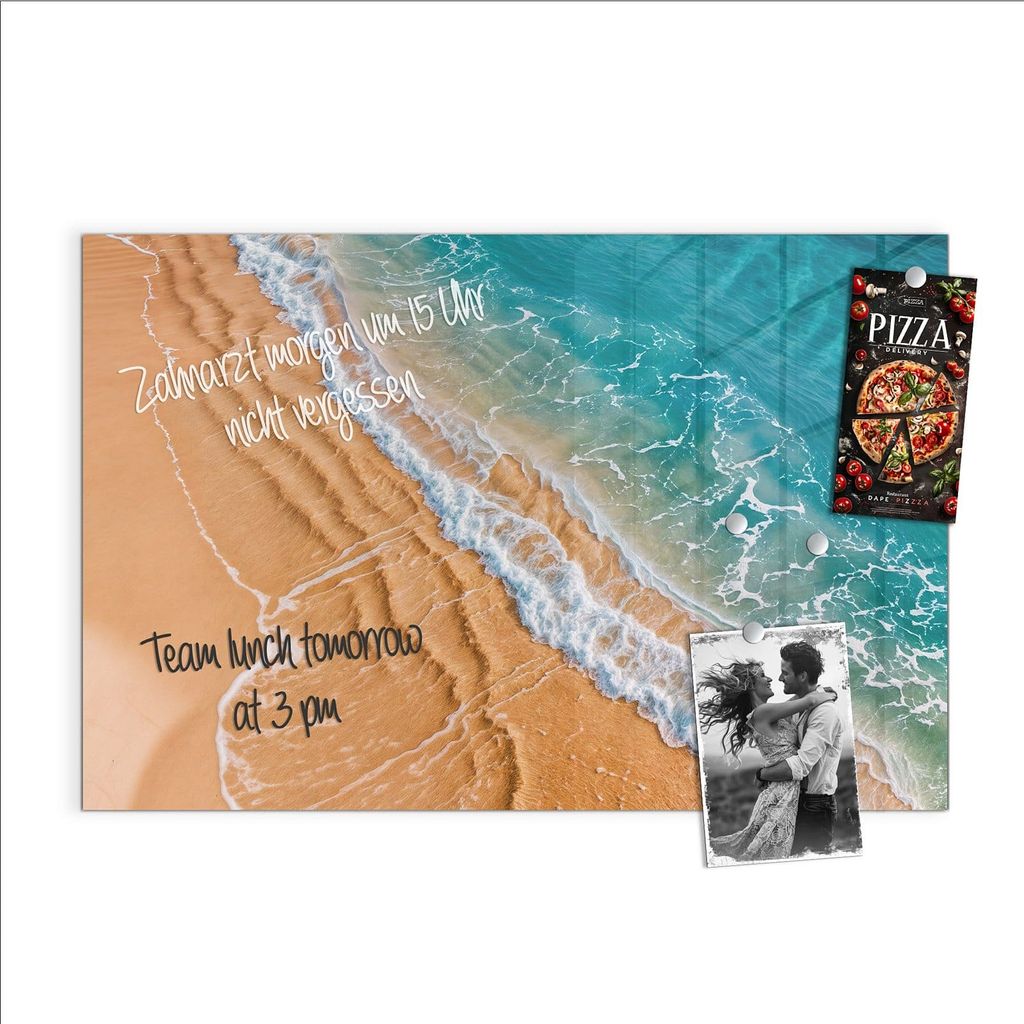 Magnettafel 60x40cm Pinnwand Whiteboard beschreibbar - Wellen am Strand