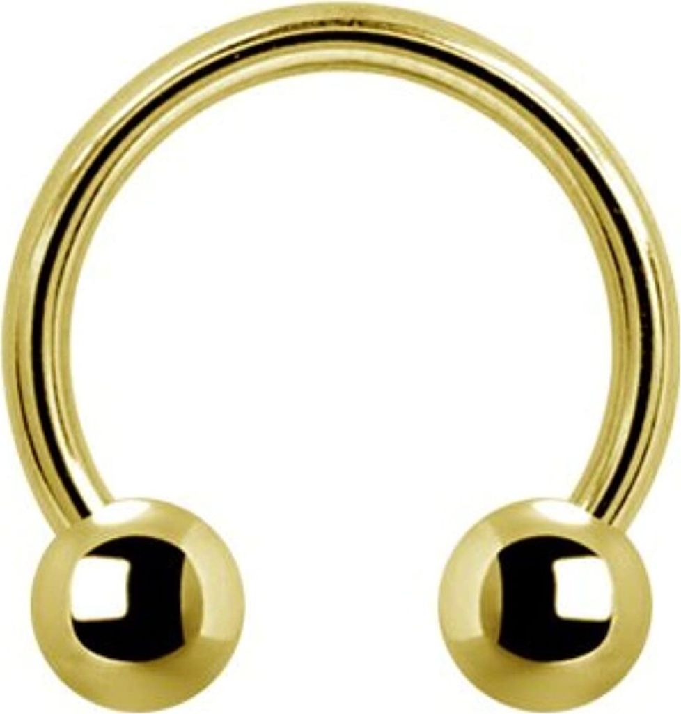 Karisma Titan Gold G23 Hufeisen Intimpiercing Septum Lippe Kugel 3mm Kugeln Stärke 1,2mm