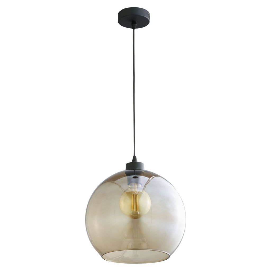 Hängelampe Rauchglas Kugel Ø 30 cm rund E27 Pendelleuchte Küche Esstisch Wohnzimmer