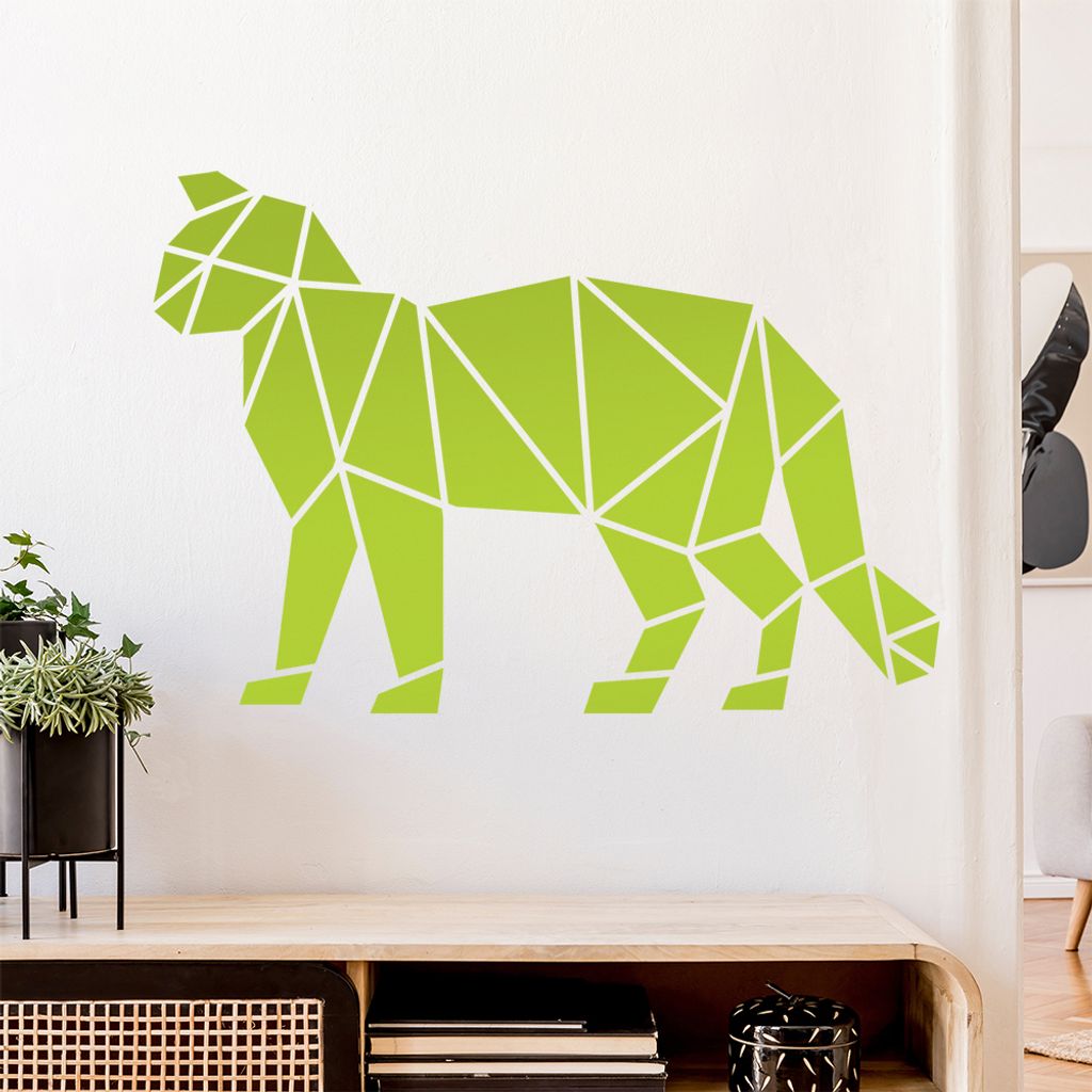 Papierfalten Katze Wandtattoo Wandaufkleber Wall Sticker - Dekoration, Küche, Wohnzimmer, Schlafzimmer, Badezimmer