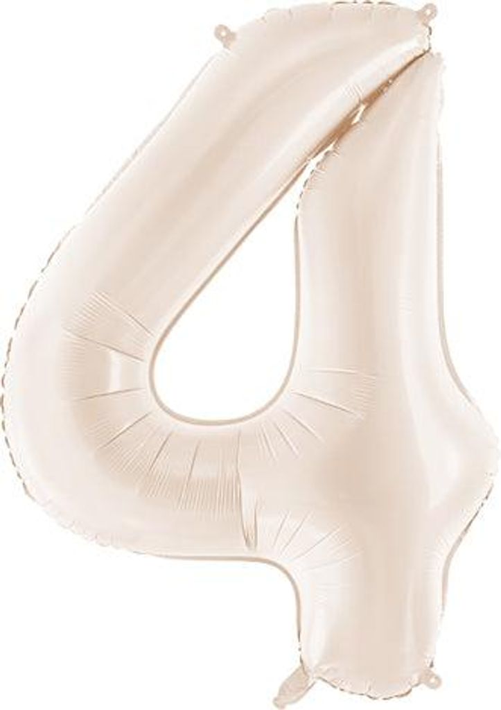 Folienballon Zahl „4“, 86cm, hellbeige Produktbild 