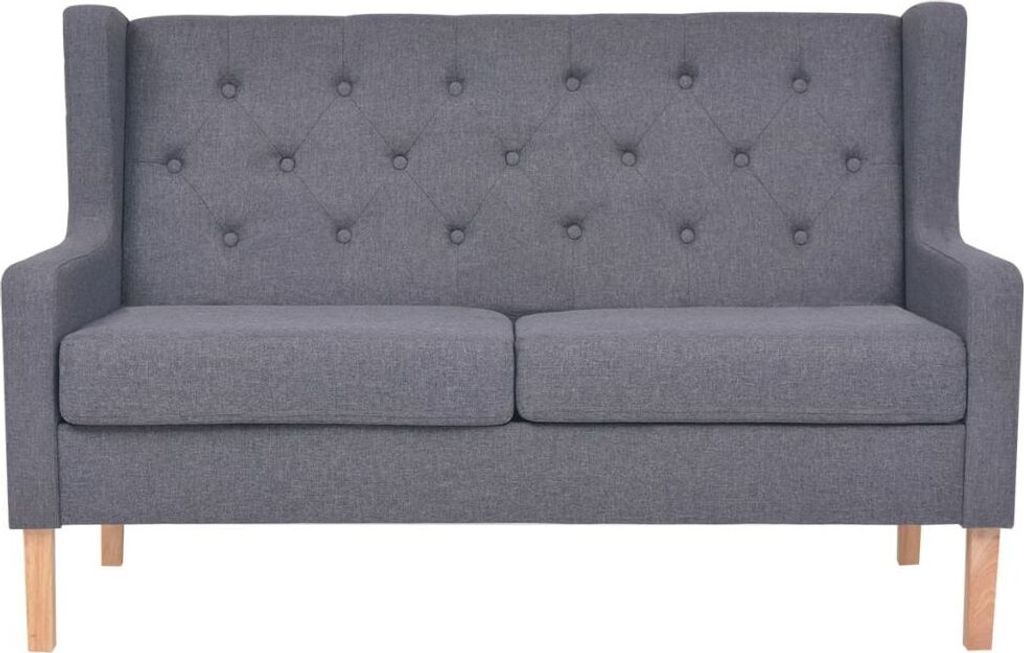 vidaXL Sofa 2-Sitzer Stoff Grau Produktbild 