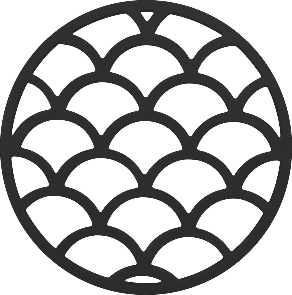 Krumble Topfuntersetzer - Topfuntersetzer hitzebeständig - Topfuntersetzer Silikon - Topfuntersetzer - Skalen - Durchmesser 14 - Schwarz