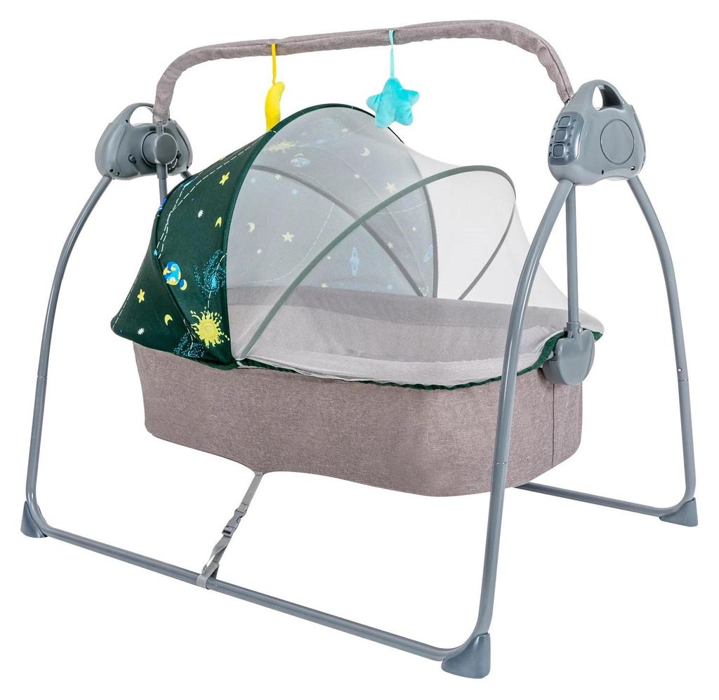 Elektrische Babywippe - Wiege - Fernbedienung - Bluetooth-Musik - 5 Geschwindigkeiten - Faltbar & tragbar - Tragkraft >20 kg - Für 1–2 Jahre - G...