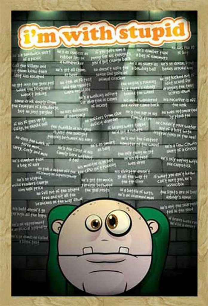 Poster I'm With Stupid Cornice Rimovibile Shinsuke® Maxi Faggio