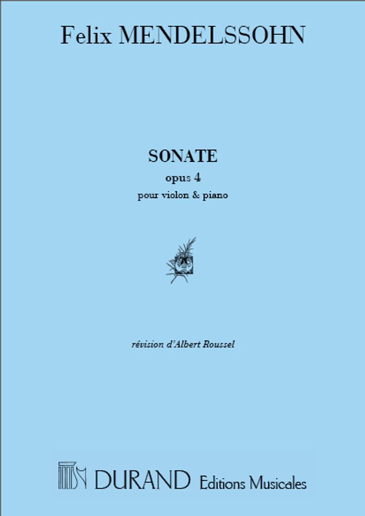Mendelssohn Sonate Violon-Piano Violin and Piano