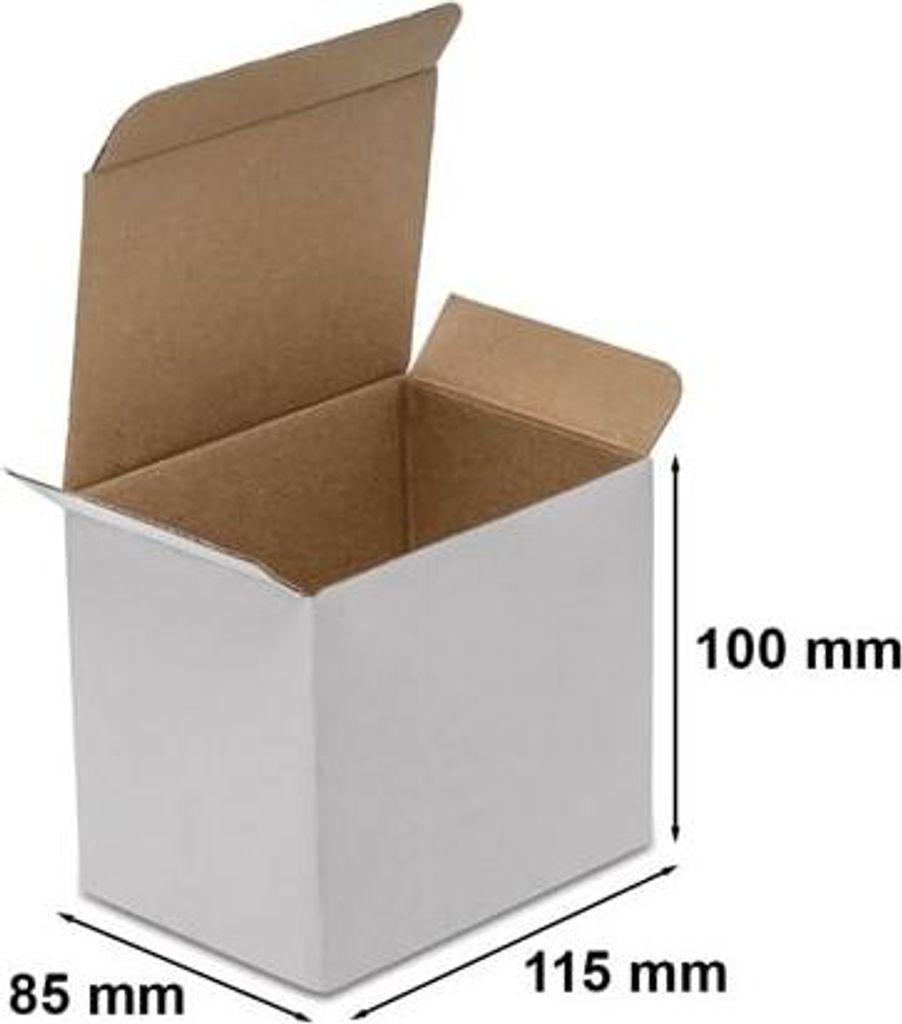 Karton Stanzform Kartonbox Karton 115 x 85 x 100 mm F215 Weiß Becher