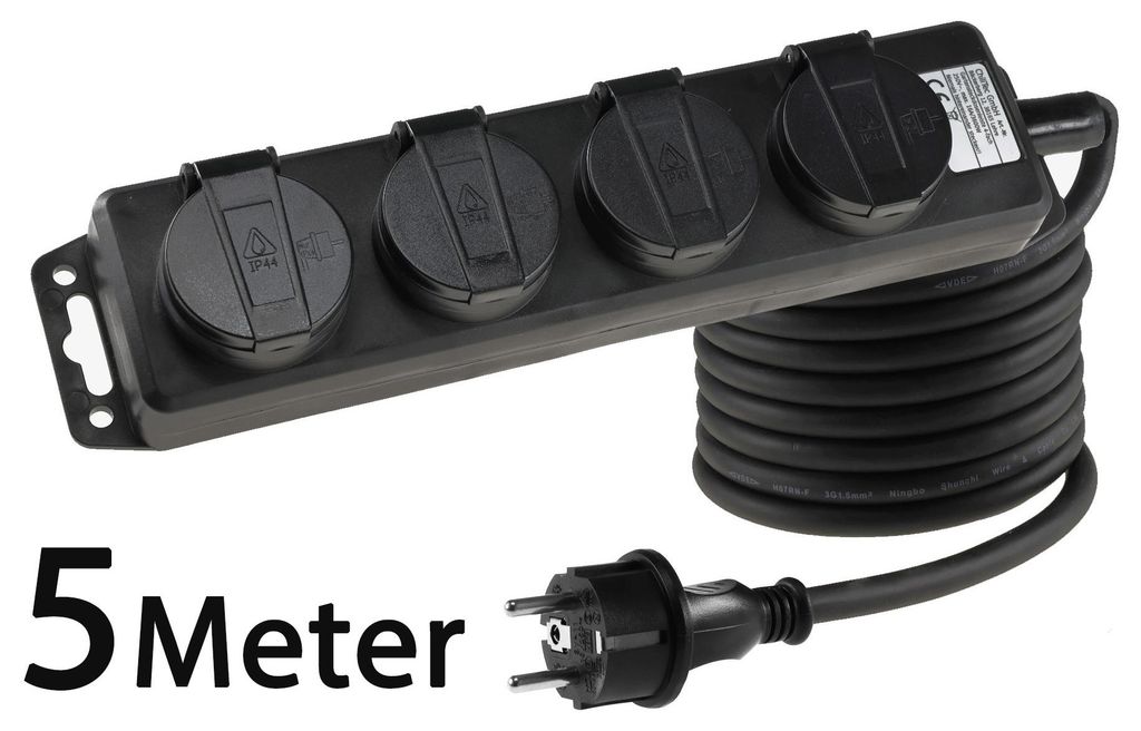 Gartensteckdosenleiste für Außen 4-fach IP44 H07RN-F Produktbild 