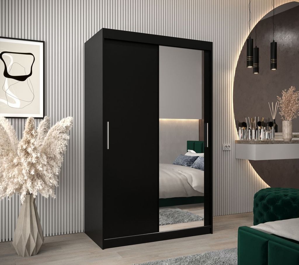 Schwebetürenschrank mit einer Breite von 120 cm TIMEA 2 – Schwarz