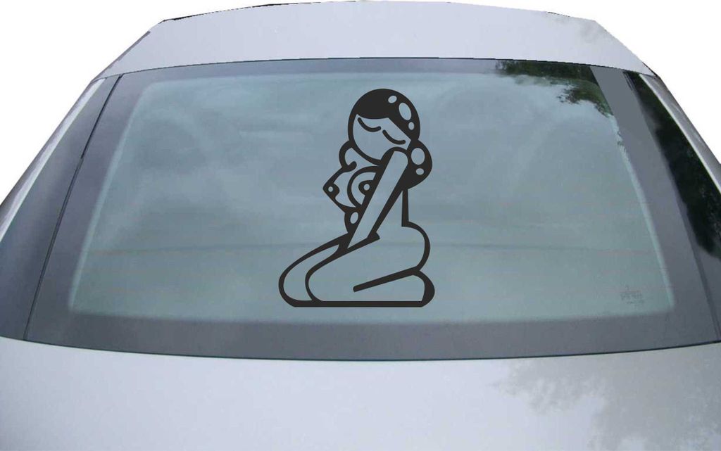 Indigos UG - Aufkleber Heckscheibe & Motorklappe DE6126 - schwarz - 600x428 mm - sexy girl - Auto Scheiben Fenster Heckklappe Tuning Racing JDM - D...