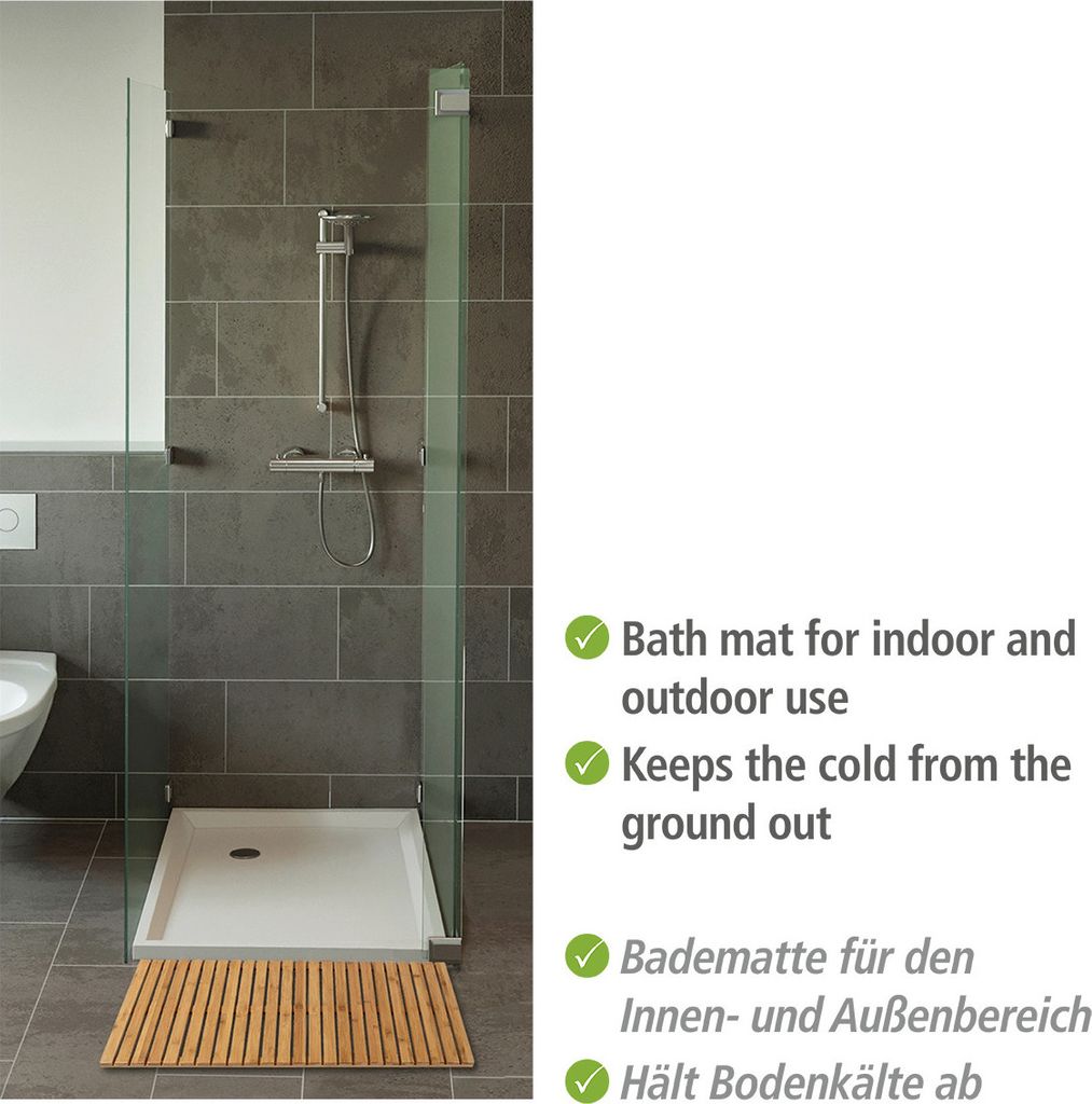 WENKO Baderost Indoor Outdoor Bambus Vorleger 100x50 cm