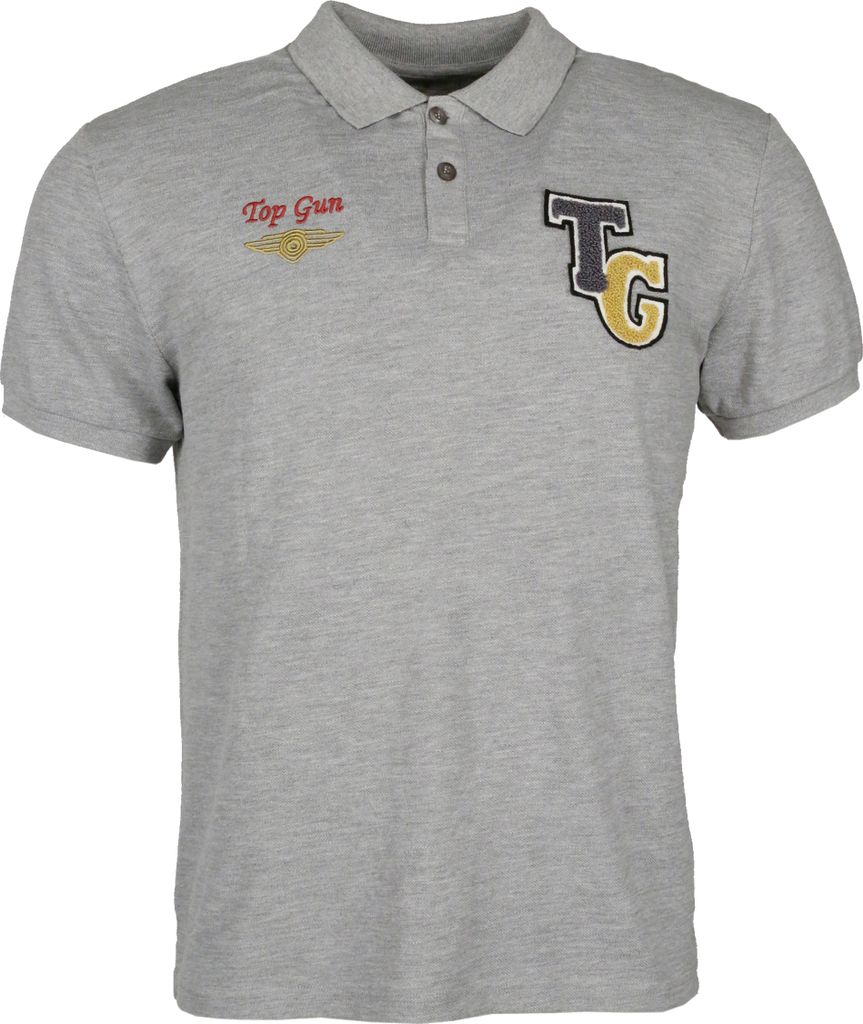 Top Gun Poloshirt TG202120071 Herren grey mélange L