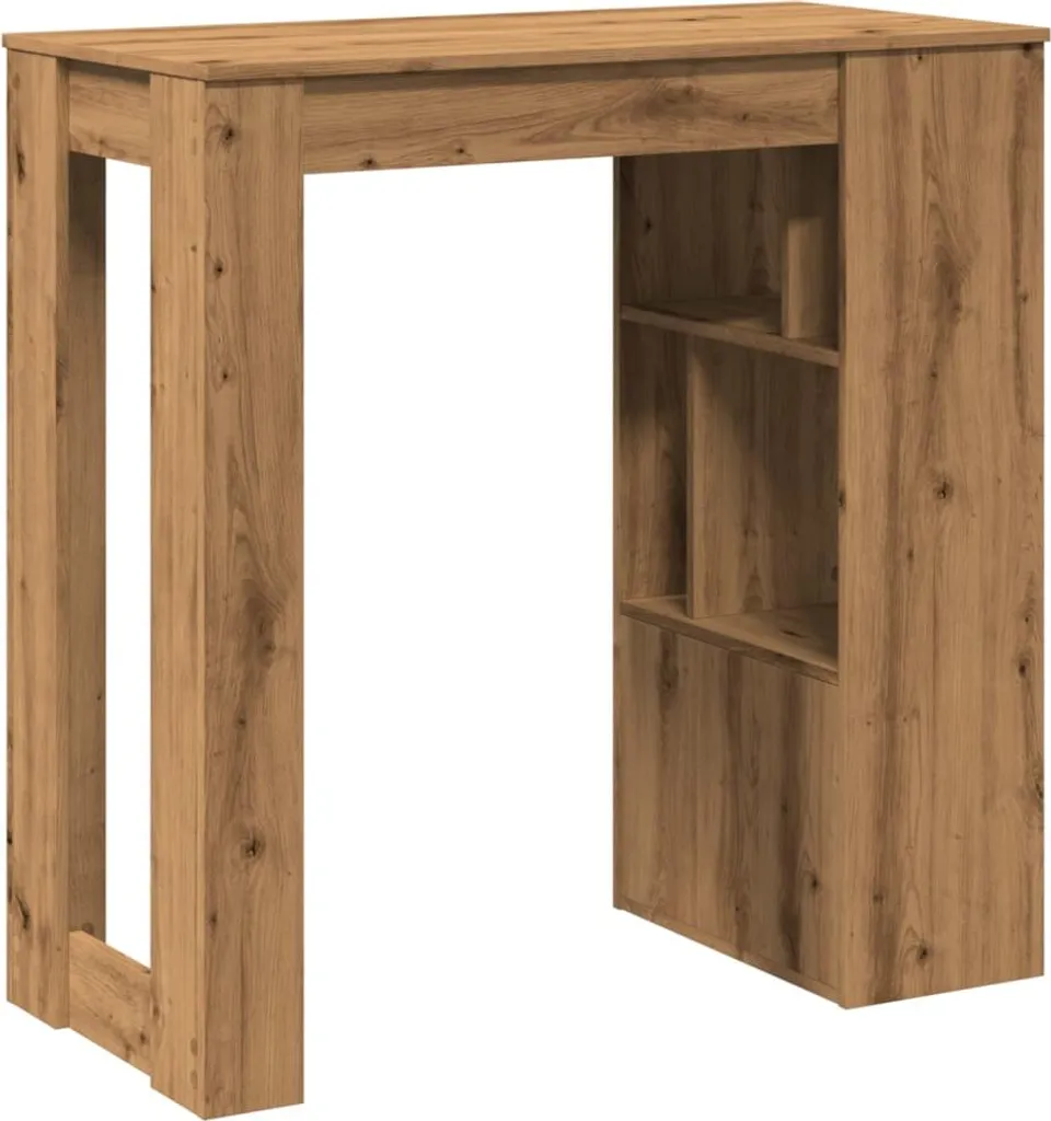 Mobile Bar Moderno vidaXL Rovere 102cm - Salvaspazio con Scaffali - 6