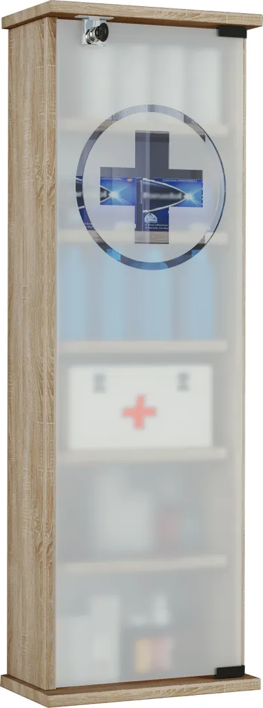Armadio Medico Gusal Sonoma Oak 92x31x18 cm | Armadietto Medicinali Design