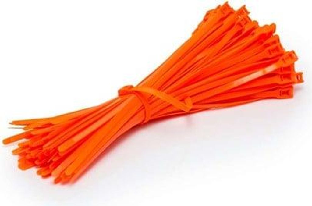 Kabelbinder mit flachem Verschluss 350/7 mm Orange