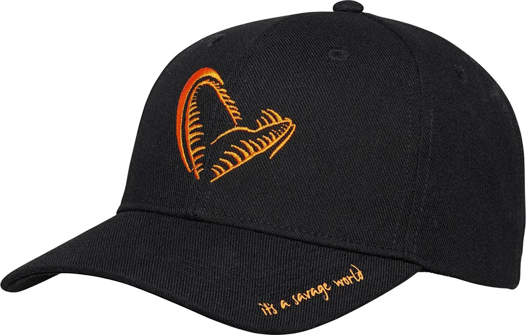 Casquette de Pêche Savage Gear Jaw Noire - Protection Solaire Ajustable