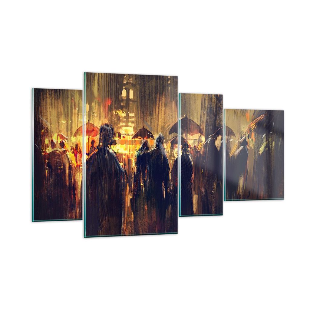 Bilder auf glas - Leute Regen so - 120x70cm - Glasbilder - Wandbilder - Kunstdruck - zum Aufhängen bereit - Wanddekoration aus Glas - Glas Bilder ...