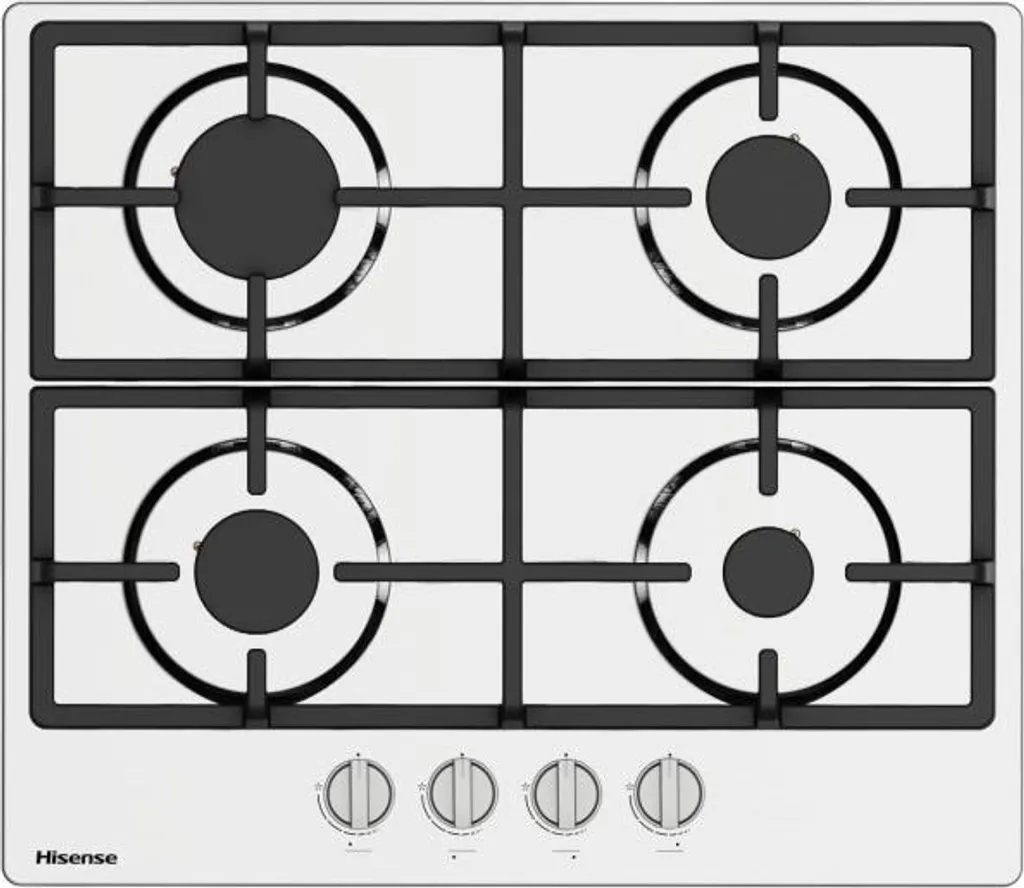 Plaque gaz Hisense GM643XHFCI 4 feux inox pour cuisine intégrée 60cm