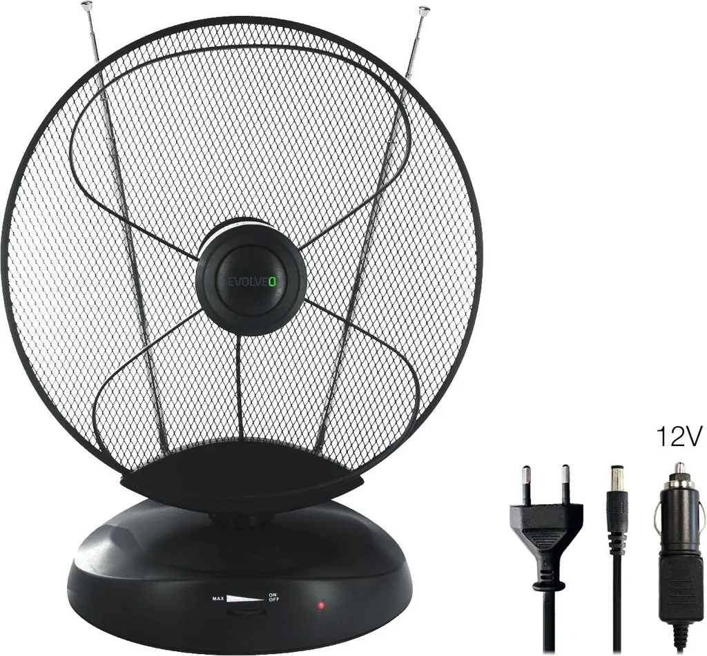 EVOLVEO Xany 4 LTE 230/12V, antenna ambiente attiva 50dBi DVB-T/T2, filtro LTE