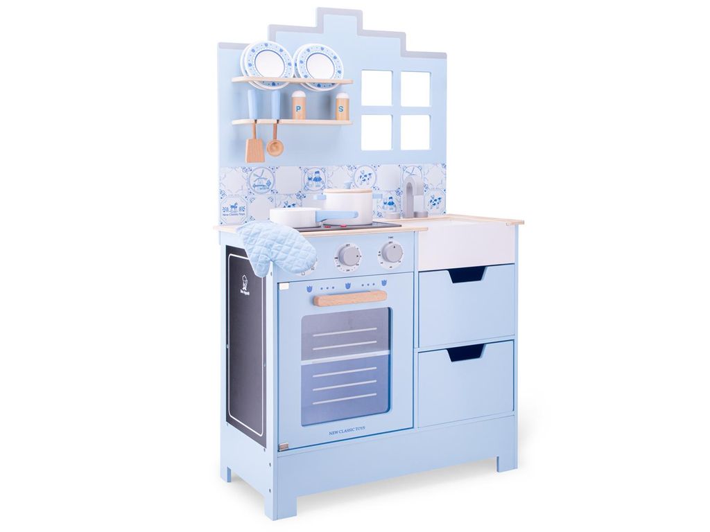 New Classic Toys Kinderkeuken - delfts blauw