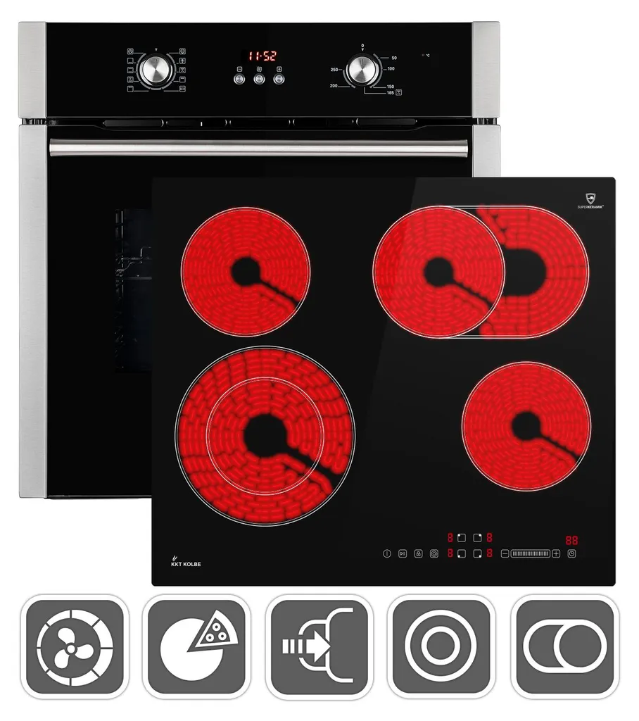 Four encastrable BO8805SS et plaque électrique CH5901RL 60cm pack inox