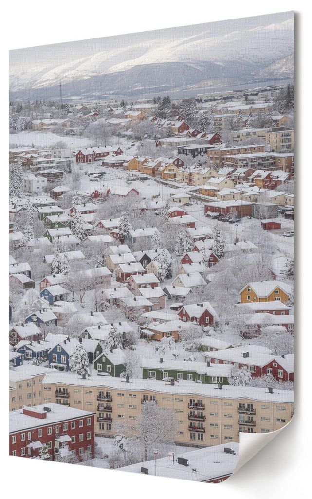 Winterlandschaft- Kunstdruck A3 (29x42 cm) - Klassisch, rustikal- Wandbild für Wohnzimmer Schlafzimmer & Flur, Modernes Poster Wanddeko, Ungerahmt