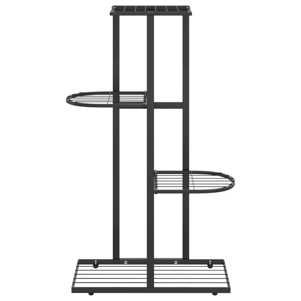 "SALE 2026"Gartentische - Schwarz Blumenständer 4-Etagen 43x22x76cm Schwarz Metall Stabli Möbel2048107