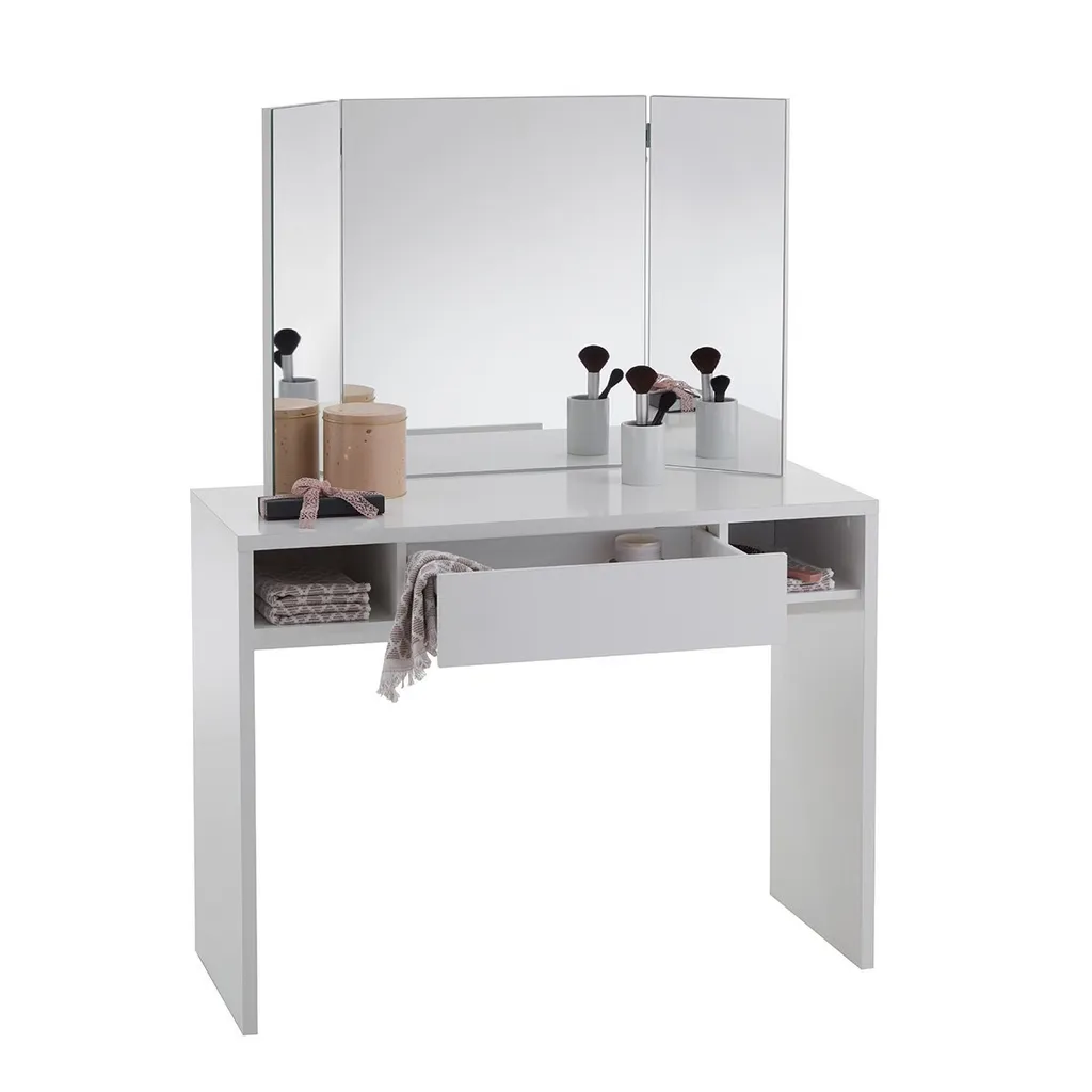 Meuble de Maquillage pour Chambre d'ado Coiffeuse avec Miroir et Tiroir