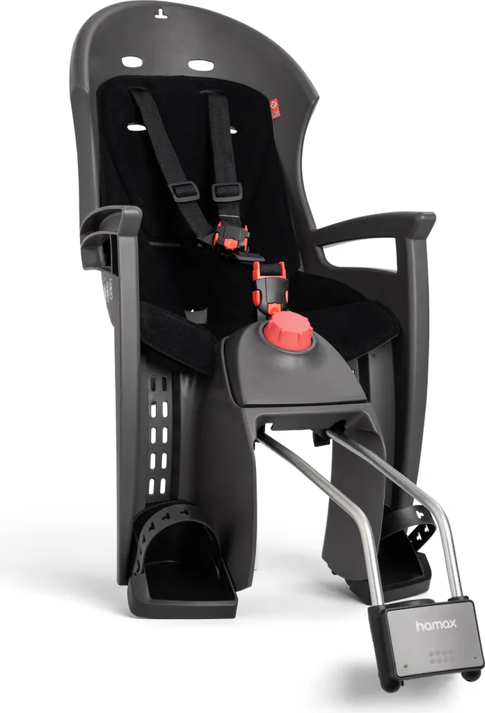 Siège Enfant pour Vélo Hamax Siesta Inclinable et Sécurisé Noir Gris