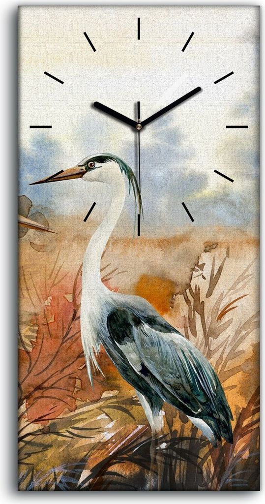 Küche Wohnzimmer Wand Leinwand Uhr 30x60 Gemälde Abstrakte Tier Vögel Kunst - schwarze Hände