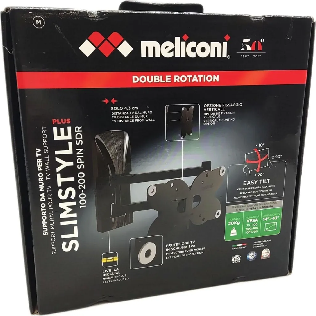 Support Mural TV Orientable Meliconi : Éliminez les Reflets sur l'Écran