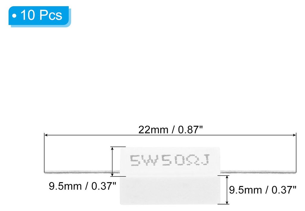 10 Stš¹ck 5W 50 Ohm Keramik Zement Widerstand Elektronische Bauteile Widerst?nde Kit Toleranz 5% fš¹r Netzteile Audio Computer TV Leiterplatten