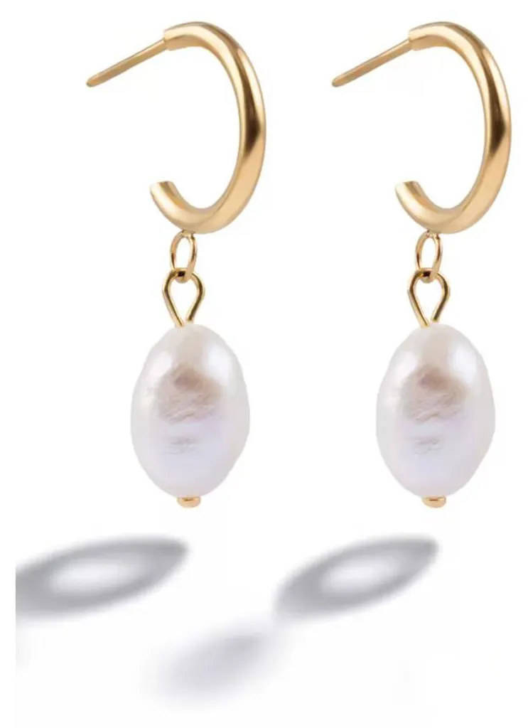 Boucles d'oreilles perle artificielle plaquées or Master MCE250370G