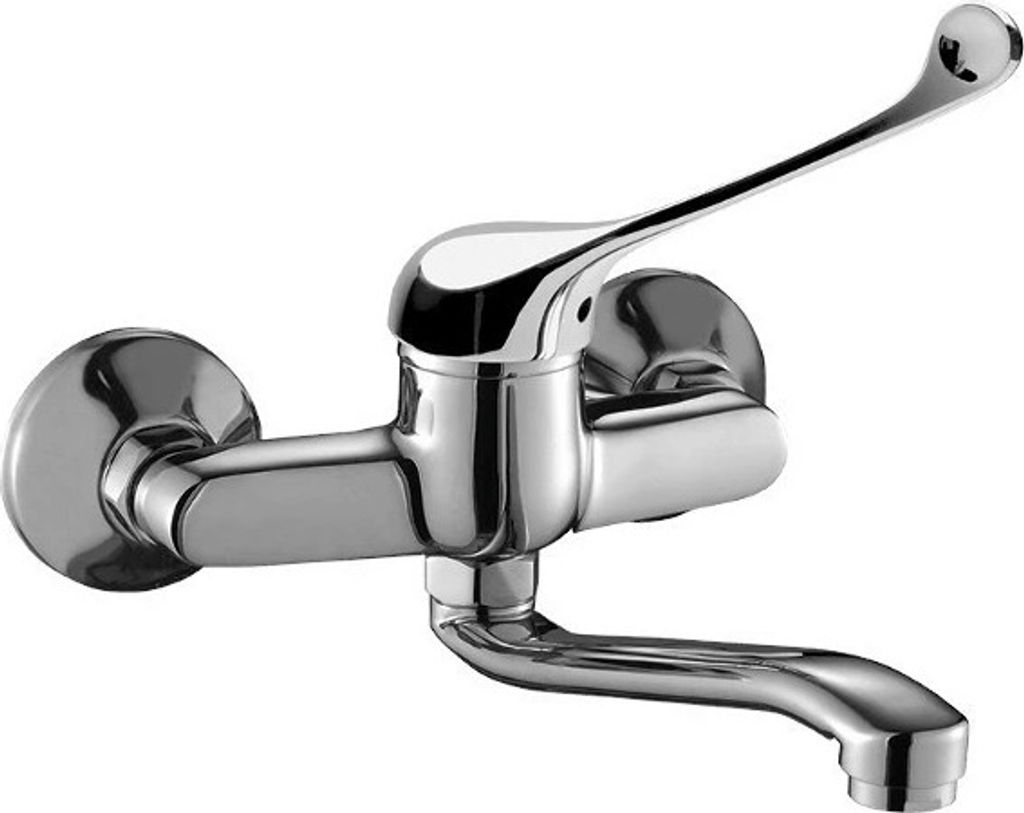 AquaTrimo Clinic Wand-Küchenarmatur mit langem Hebel Chrom 21CC7077CM