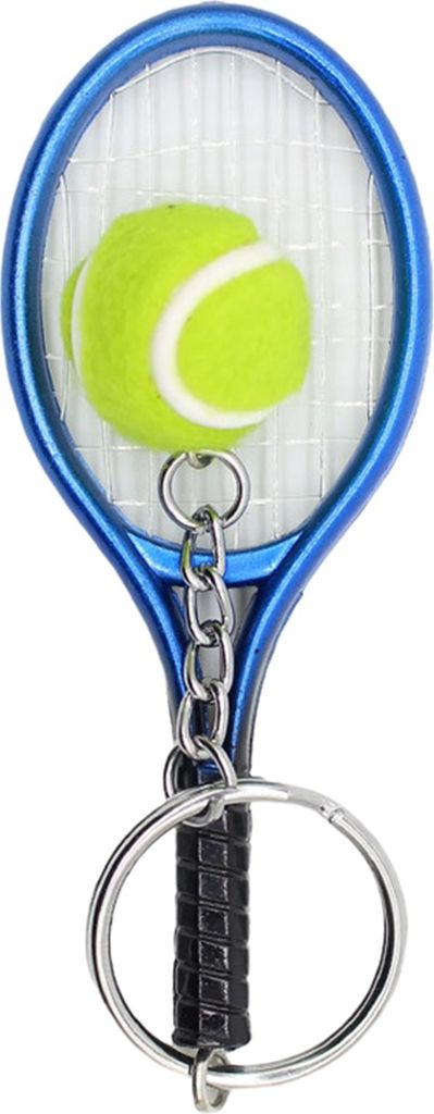 Realistische Schlüsselkette bequemer Metall dreidimensionaler Tennisschläger Key Organizer für Geschenke-Blau
