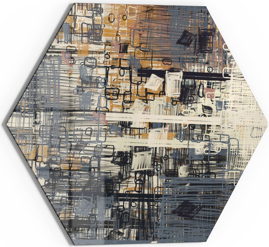 DEQORI Glasbild Echtglas 40x35 cm 'Variation von Formen' Wandbild Bild modern Deko