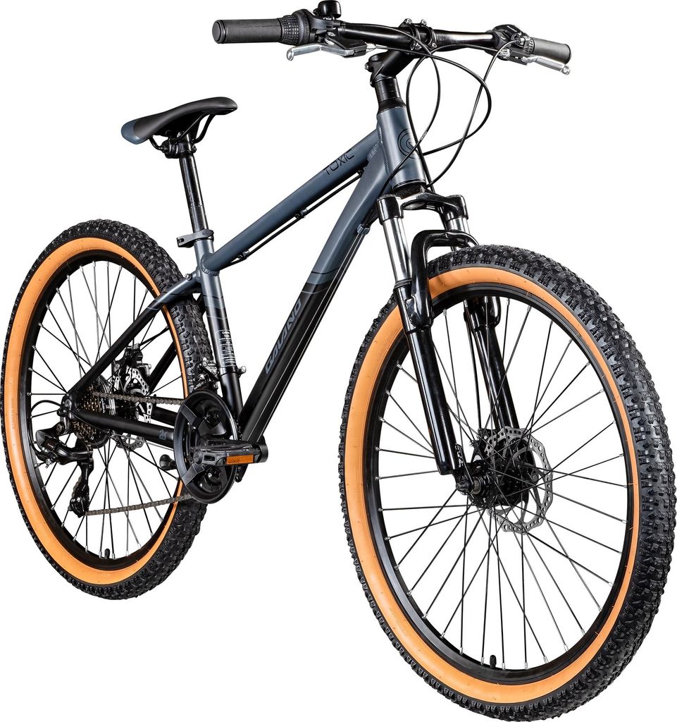Galano Toxic 26 Zoll Mountainbike 145 - 185 cm MTB Hardtail Fahrrad 21 Gänge Scheibenbremsen Damen Herren Jugendliche unisex schwarz 36 cm