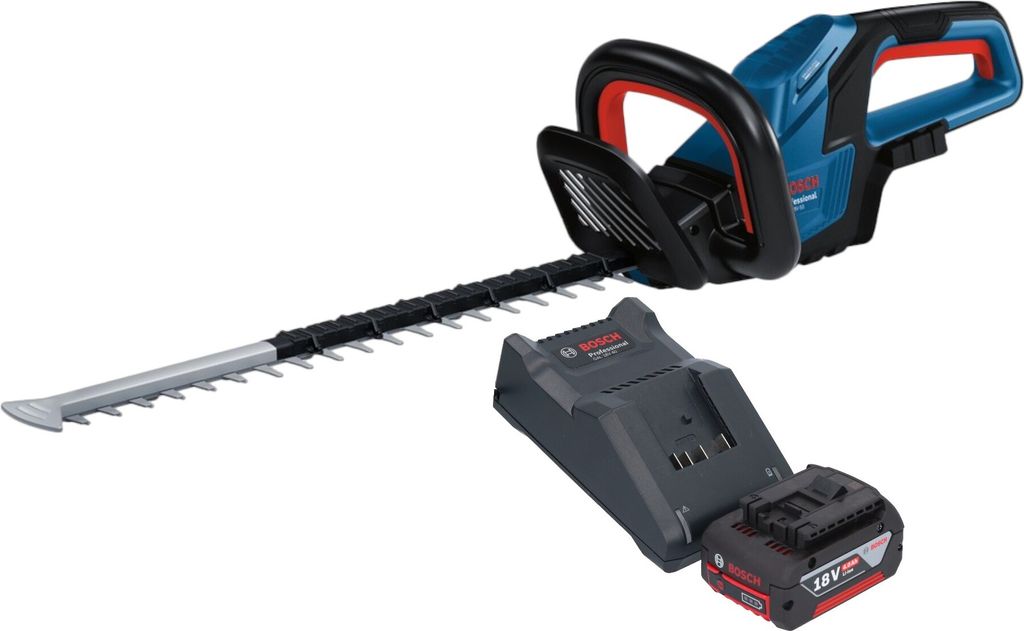 Bosch GHE 18V-50 Professional Akku Heckenschere 18 V 50 cm Brushless + 1x Akku 4,0 Ah + Ladegerät