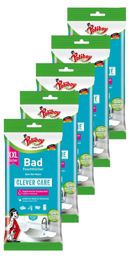Poliboy Bad Reinigungstücher 5er Set - 120 Stück, Inhalt 24 Produktbild 