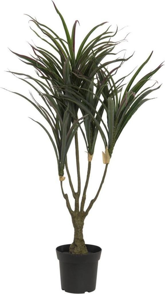 artplants.de Künstliche Dracaena Reflexa TABIVO, Kunststamm, grün-rot, 90cm - Drachenbaum künstlich