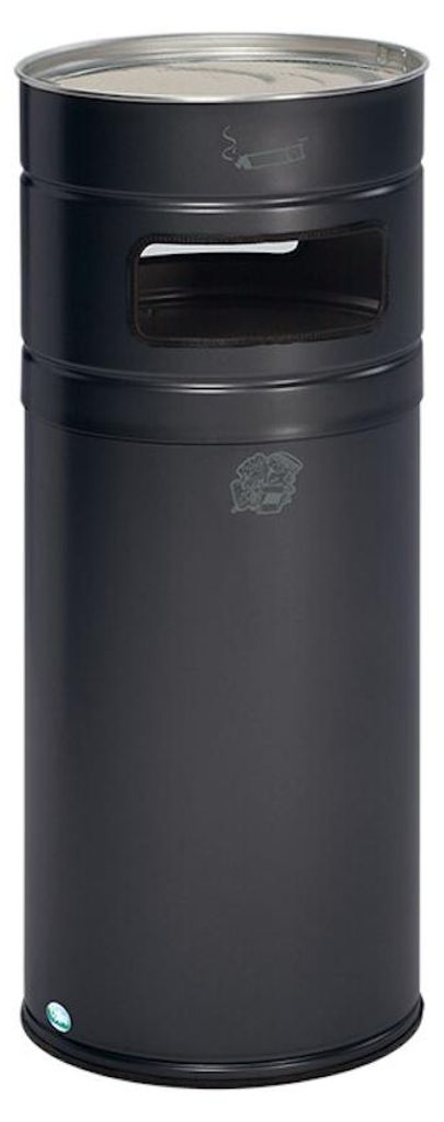 Robuster Kombiascher mit 2-Fach-Einwurf | 104 Liter, HxBxT 99x43,5x43,5cm | Verzinkter Stahl | Anthrazit