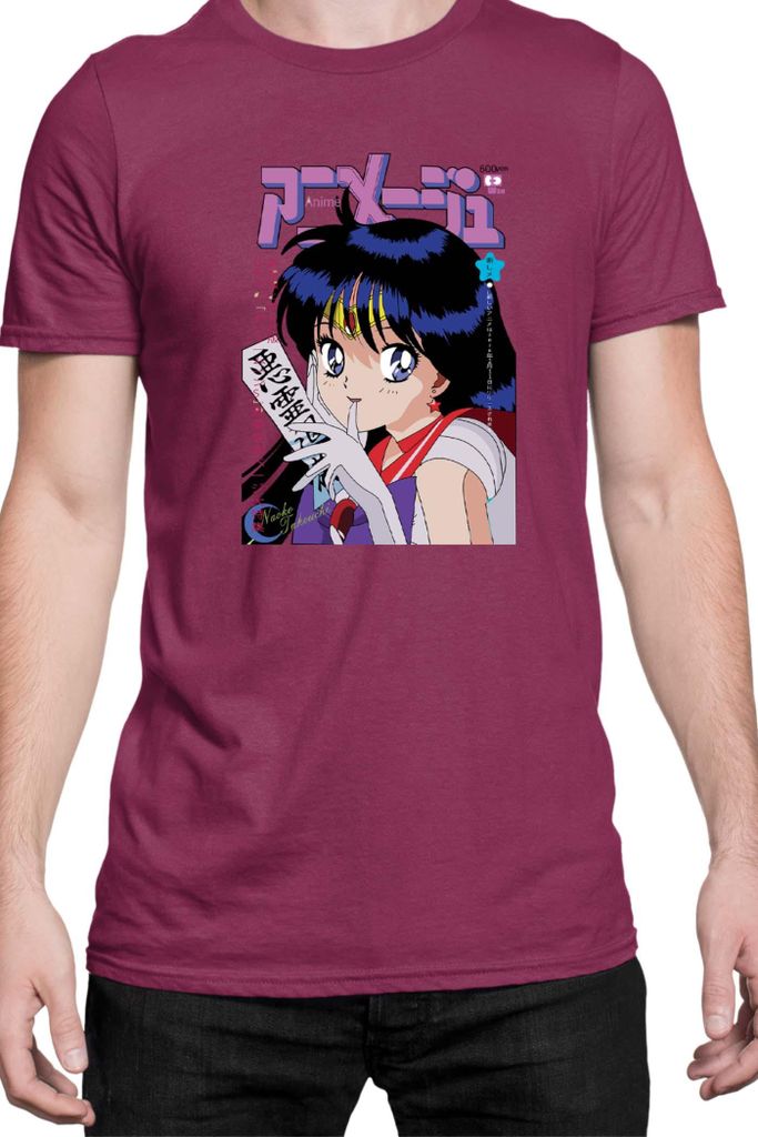 Herren T-Shirt Japan Manga Anime Comics Animation Sailor Anime Manga Moon 15, Man 2XL / Burgundy